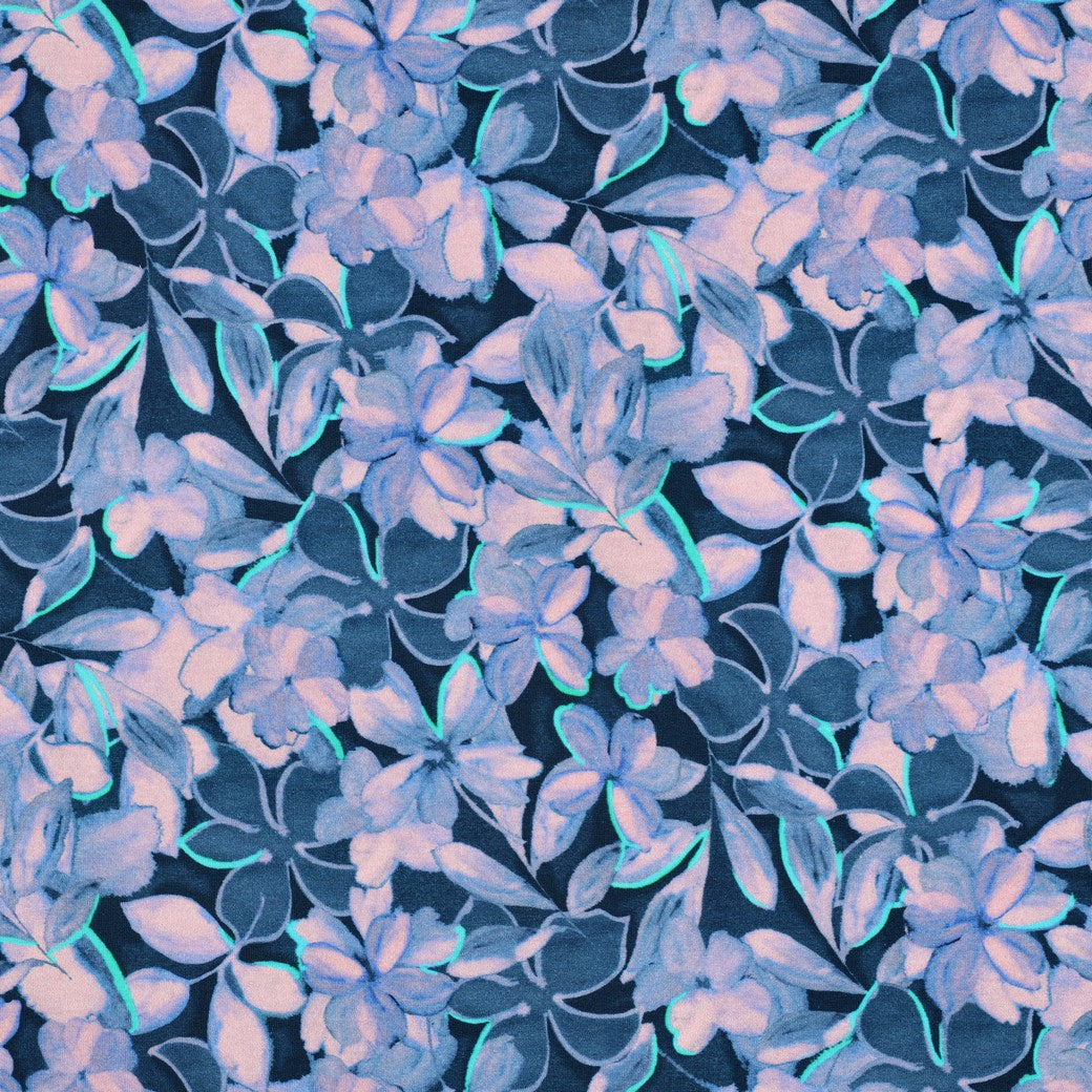 Cotton loop knit - lilac flowers