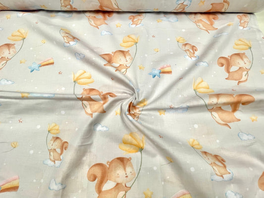 100% cotton fabric swaddle with flowers 130 g/m²