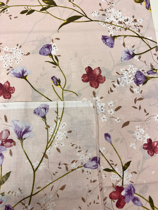 Attēls ar 100% Kokvilnas audums - ziedu motīvs 125 g/m² – pieejams Šarlotes audumi