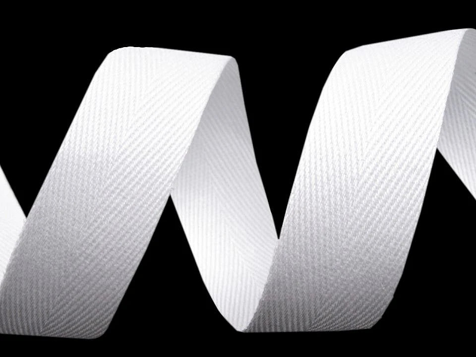 100% Cotton ribbon 30 mm - white