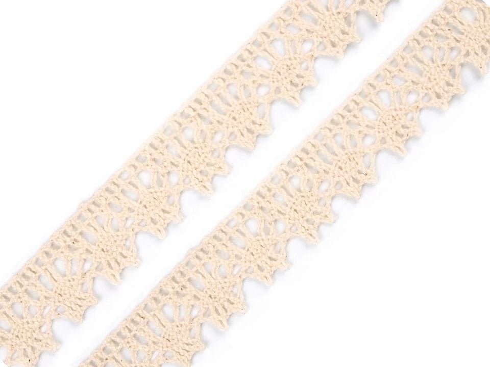 Image of 100% cotton lace - 1.5 cm natural – available at Šarlotes audumi