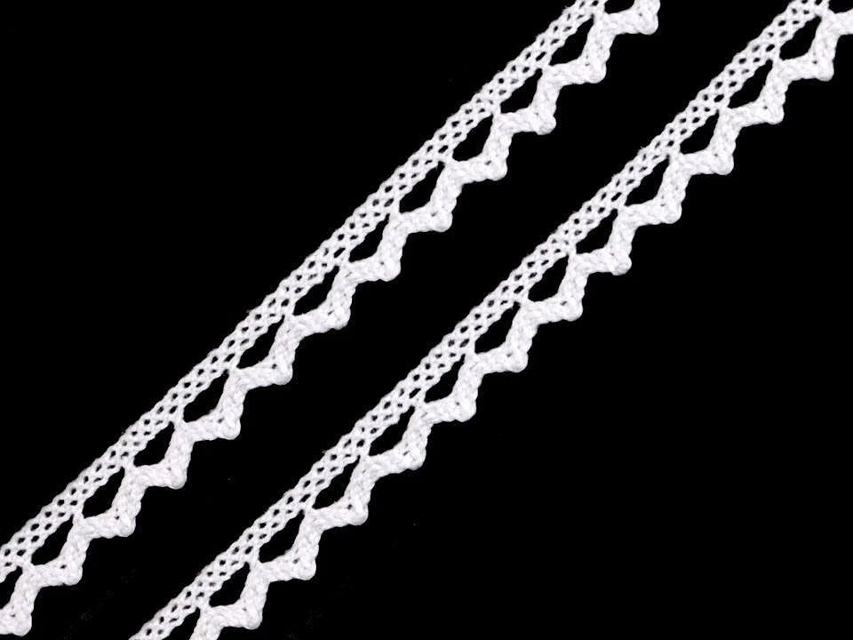 Image with 100% cotton lace 9 mm - white – available at Šarlotes audumi