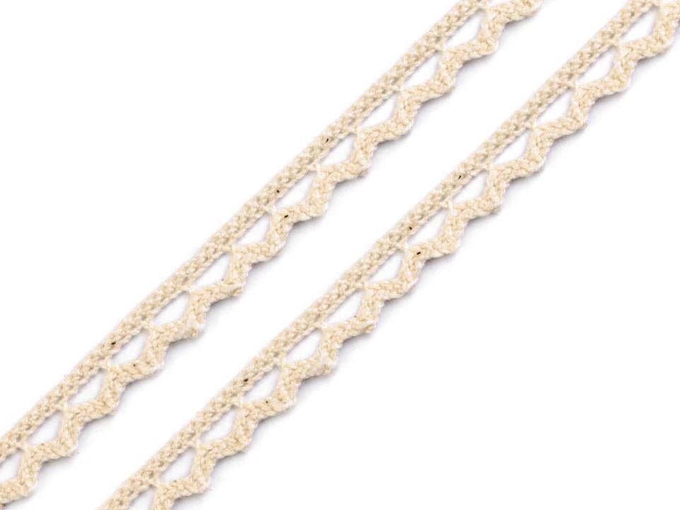 Attēls ar 100% Kokvilnas mežģīne - 9 mm dabīga – pieejams Šarlotes audumi