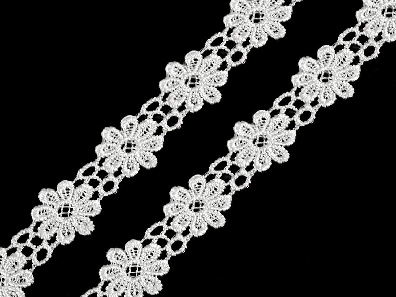 Image de dentelle en coton 100 %, ruban 2 cm - marguerite blanche - disponible chez Šarlotes audumi
