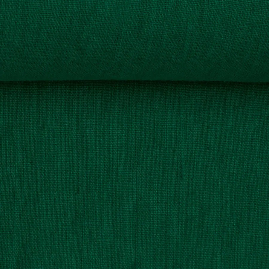 100% Mīkstināts lins - smaragda zaļš tonis 205 g/m²