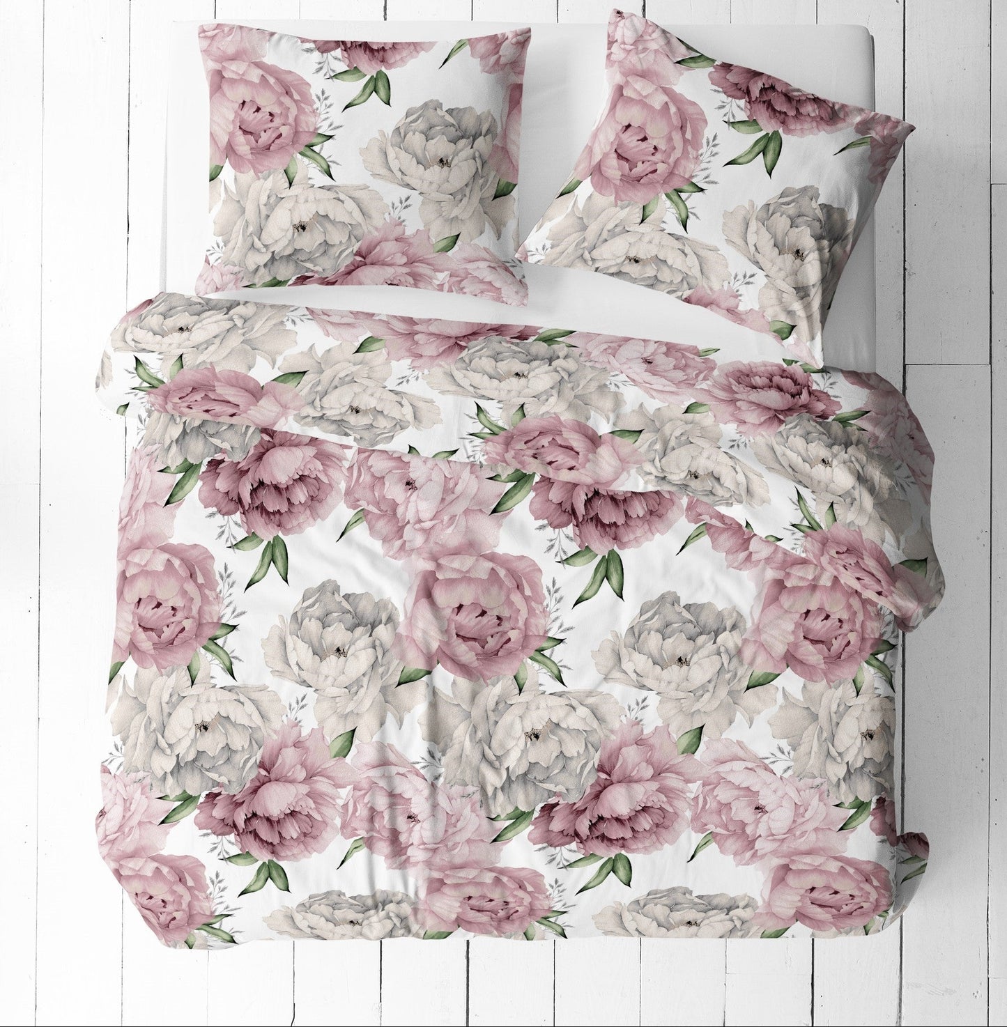 Tissu 100 % coton à pivoines 125 g/m²