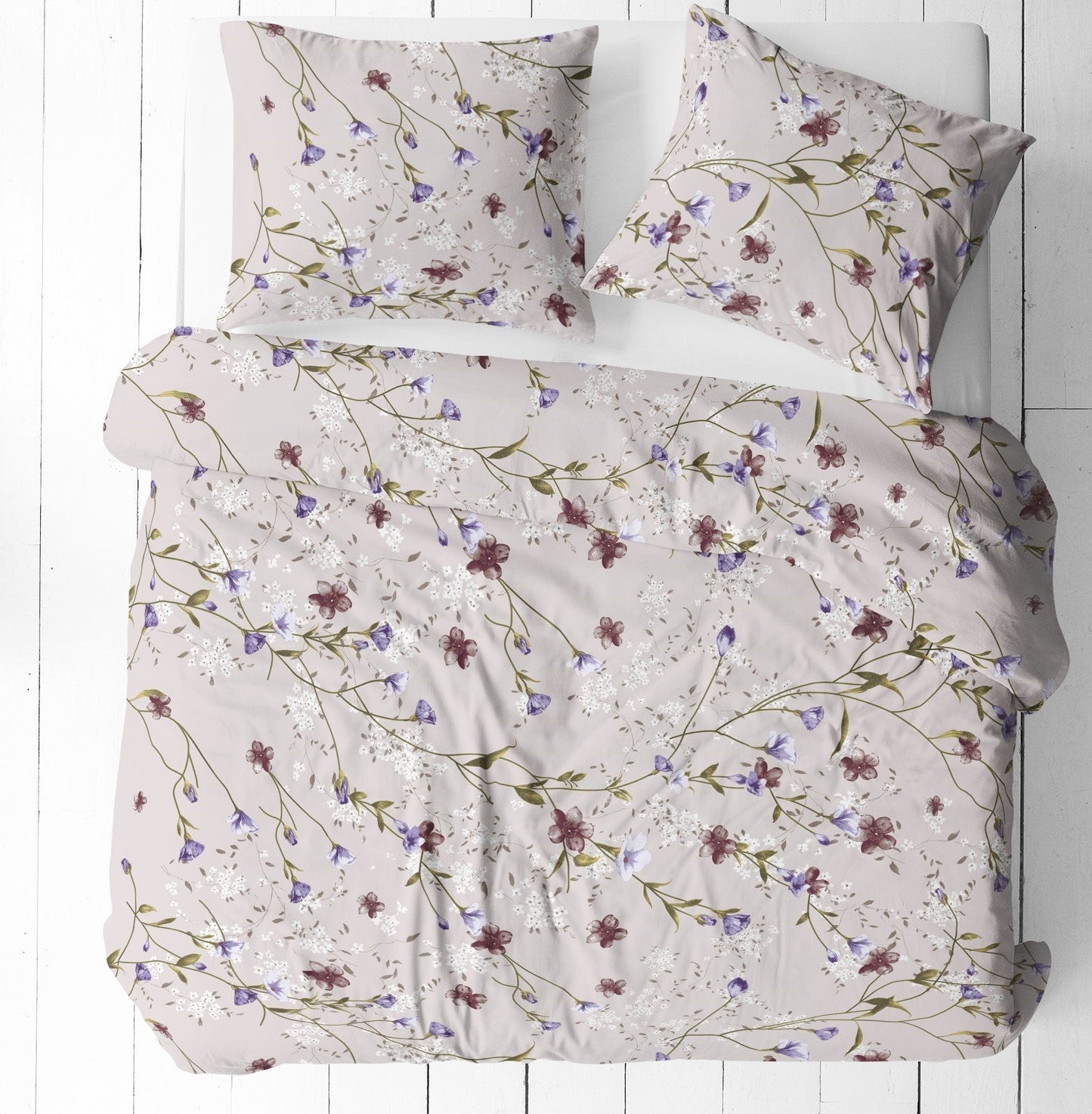 100% Kokvilnas audums-ziedu motīvs 125 g/m²