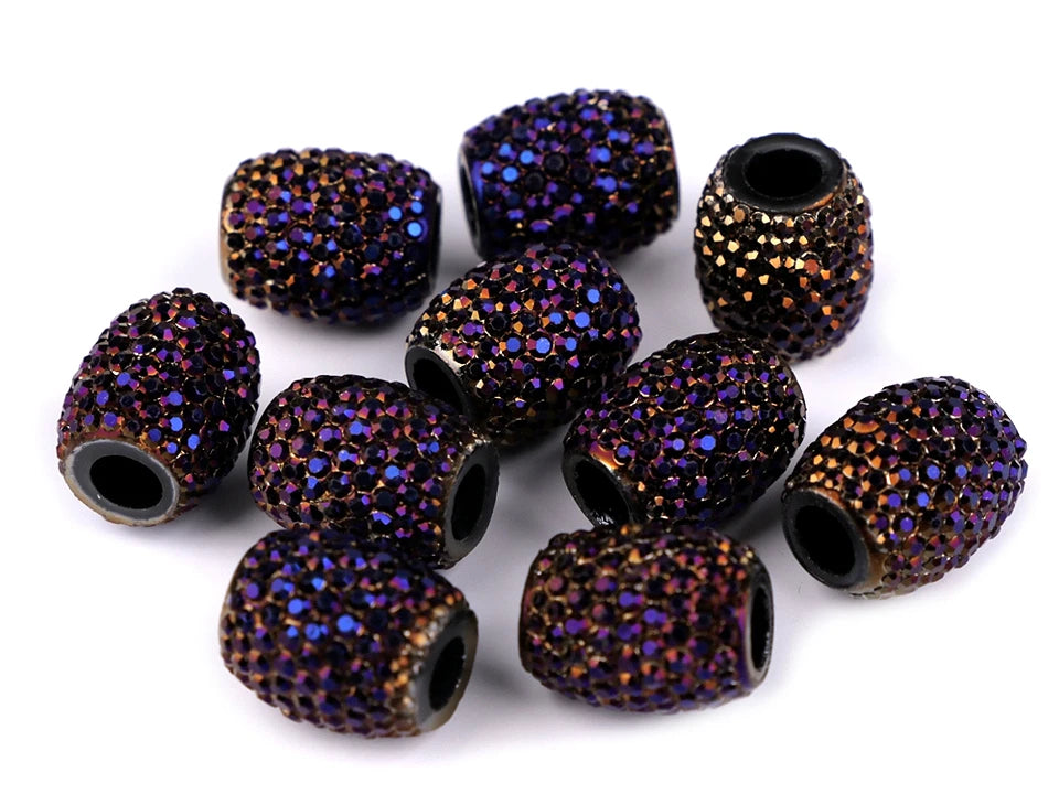 Dekoratīvas spīdīgas pērlītes ar lielu caurumu 13×15 mm