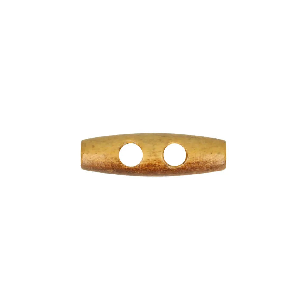 Koka aizdares poga (toggle), brūna, 40 mm