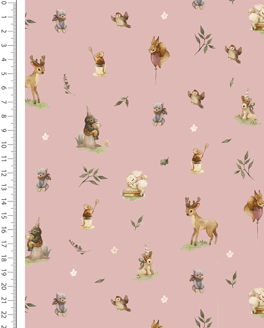 100% Cotton Flannel with Flowers on Pink