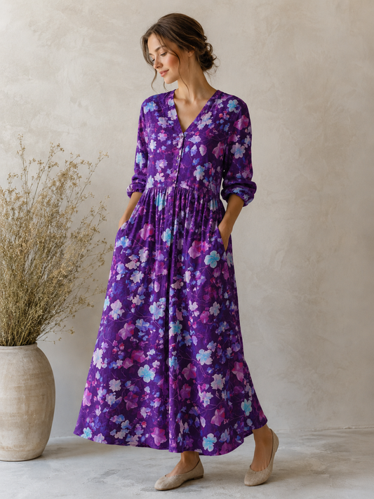 Linen and Cotton Leaf on a Purple Background 170 g/m²