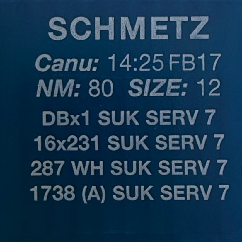 Adhesive needles for industrial sewing machines SCHMETZ DBx1 SUK SERV 7 – for knitwear, denim, and stretch materials (10 pcs.)