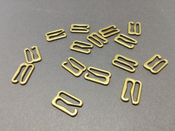 Metallregler-Haken für Wäsche 12 mm-gold (10 Stk. Packung)