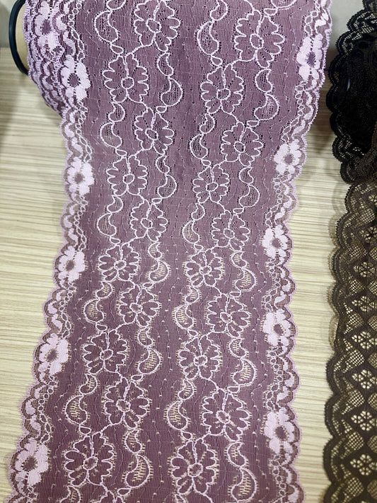 Elastīgā mežģīne 17 cm-Ceriņkrāsa