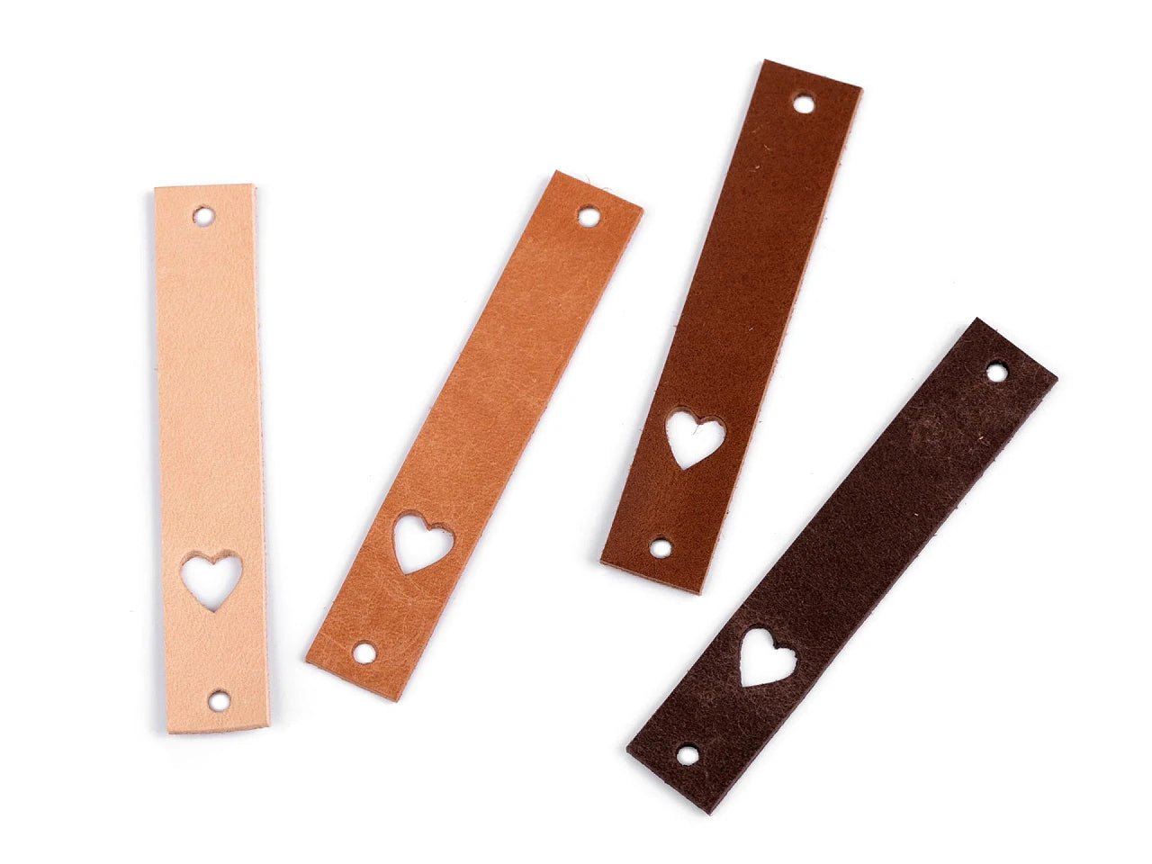 Leather label with heart cutout, shade #2