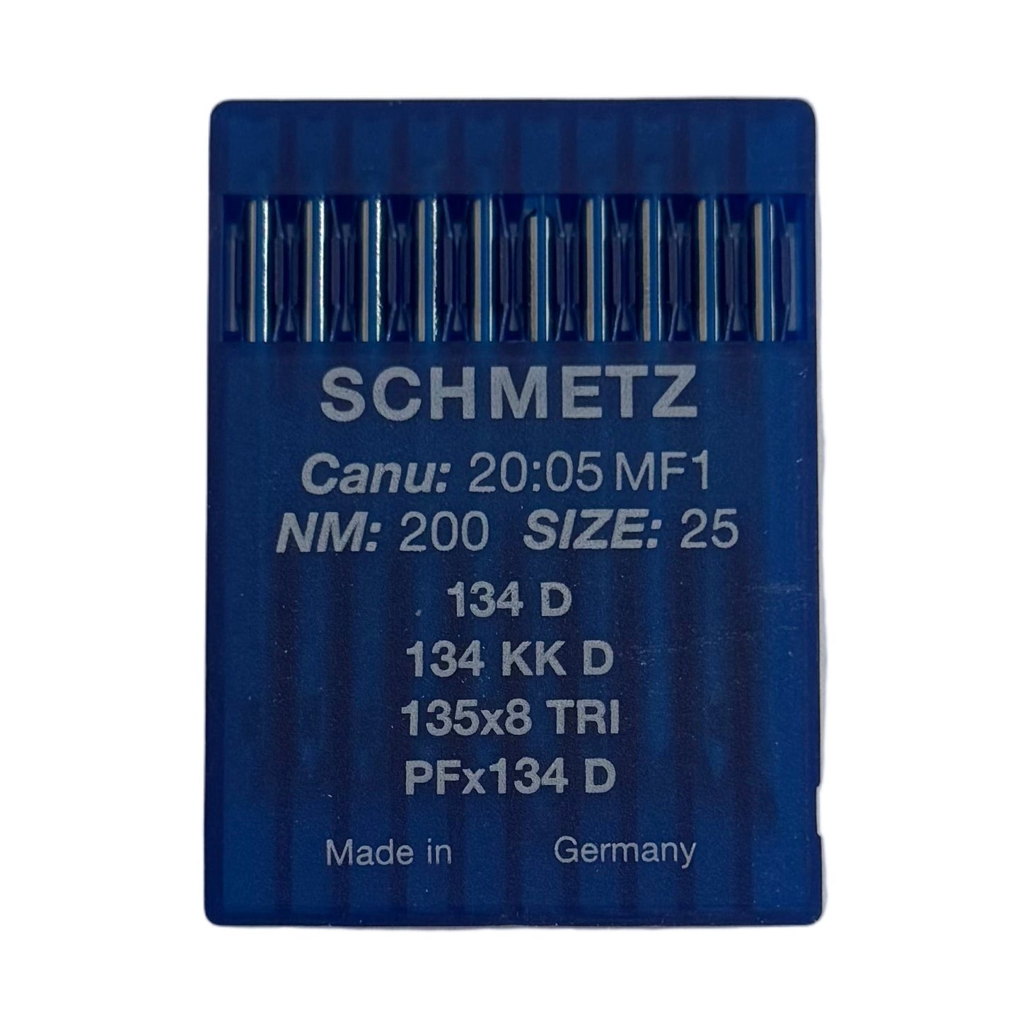 Image des aiguilles pour machines à coudre industrielles SCHMETZ 134 D pour cuir (10 pcs) – disponible chez Šarlotes audumi