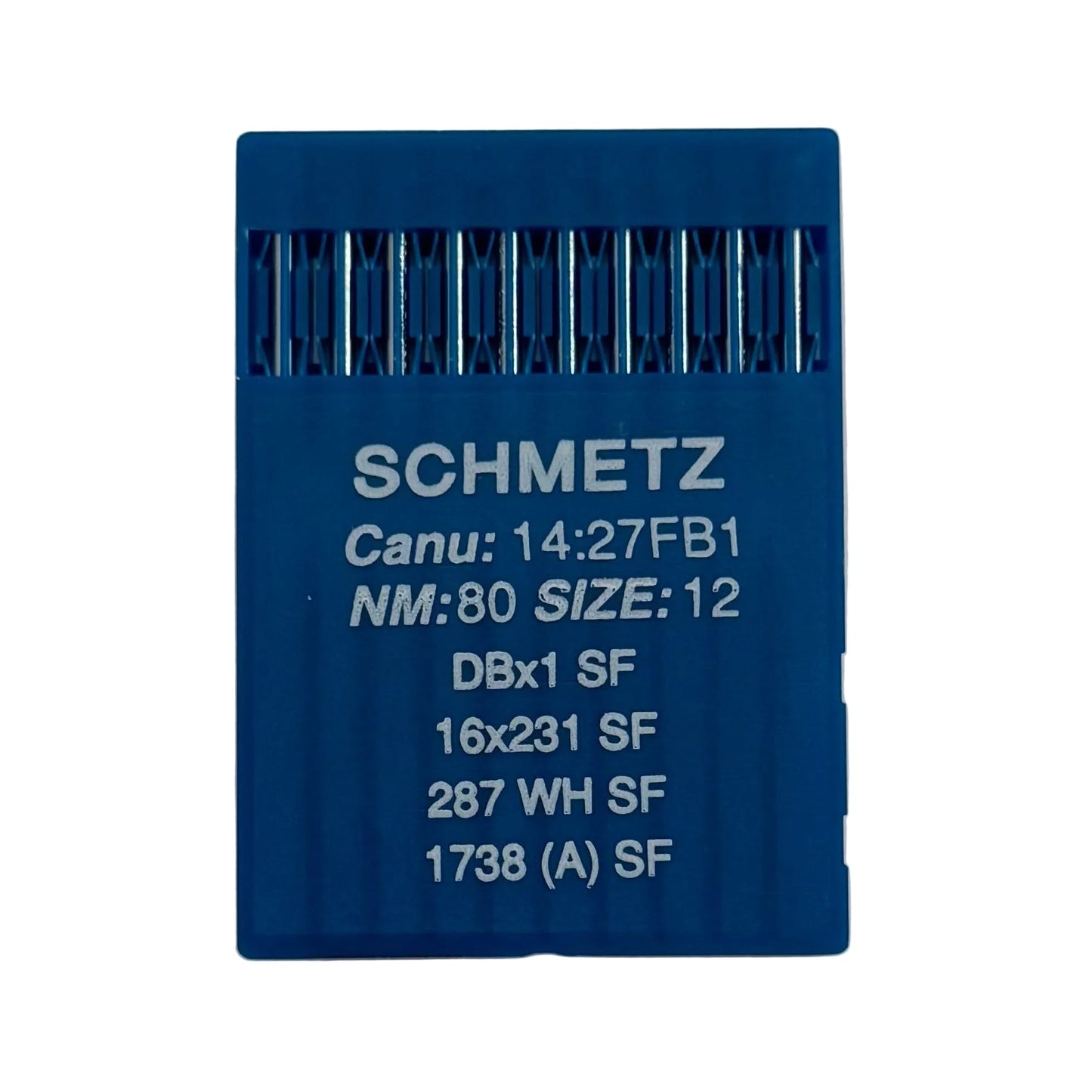 Image des aiguilles pour machines à coudre industrielles SCHMETZ DBx1 SUK SF – pour maille très fine (10 pièces) – disponible chez Šarlotes audumi