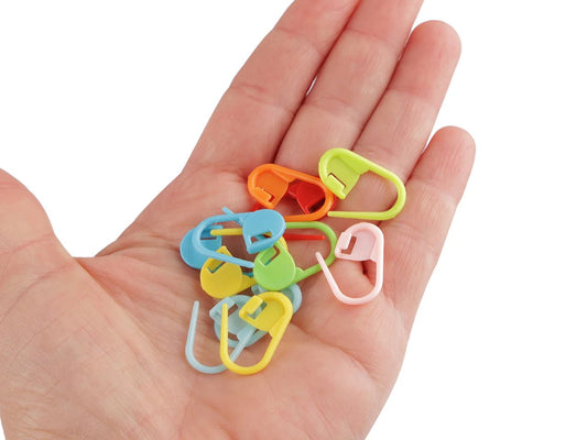 Image of knitting stitch markers / safety pins, 120 pcs in box – available online at Charlotte's Fabrics
