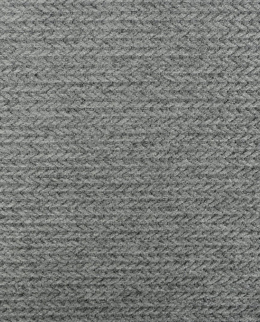 Attēls ar Adīts žakarda audums ar pīnēm - pelēks tonis 350 g/m² – pieejams Šarlotes audumi