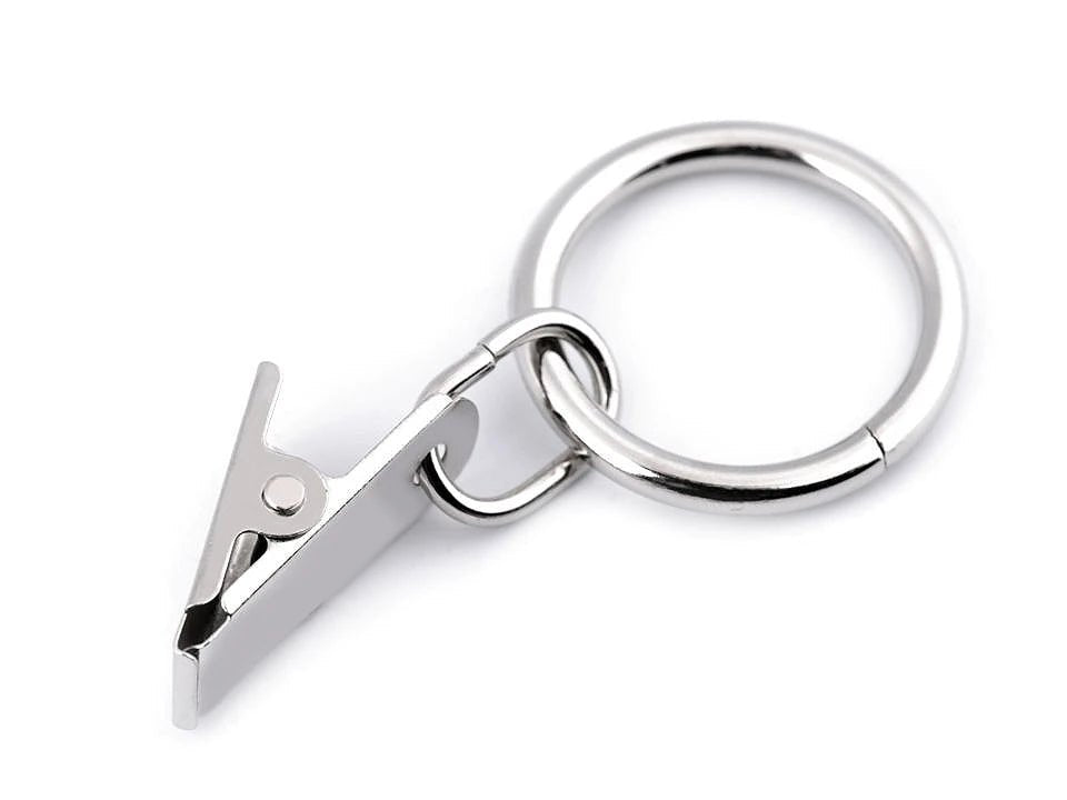 Curtain clips with ring (set of 20) - silver