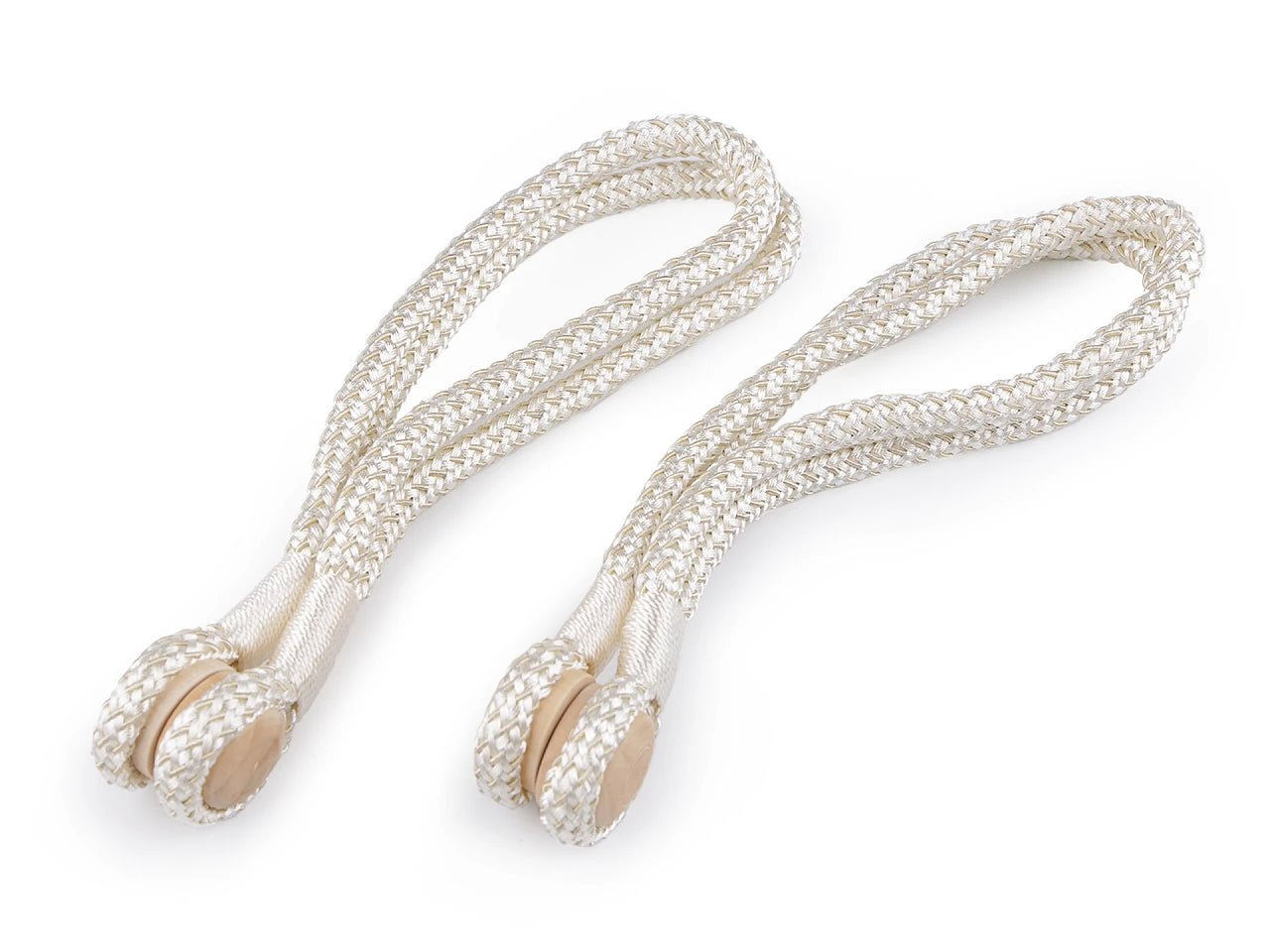 Curtain holder with magnet - cream-colored braided (2 pcs in set)