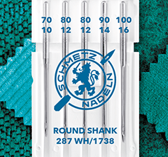 alt
Aiguilles à tige ronde SCHMETZ ROUND SHANK 287 WH/1738 - N° 70/80/90/100 (5 pièces)