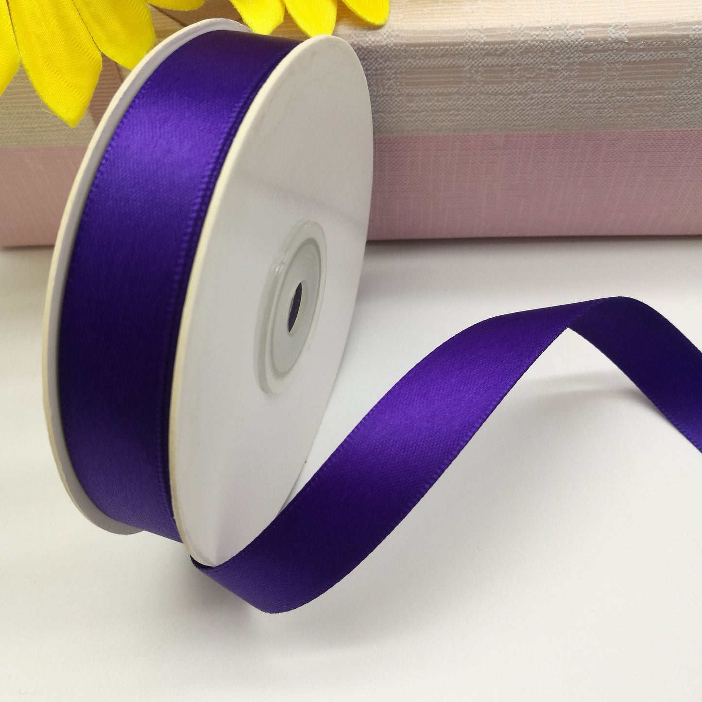 Satin ribbon - dark purple 25 mm (pack of 25 m)