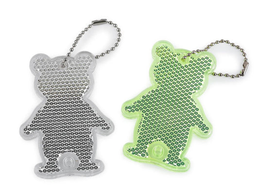 Image of a reflective bear pendant for a backpack and keys – available at Šarlotes audumi