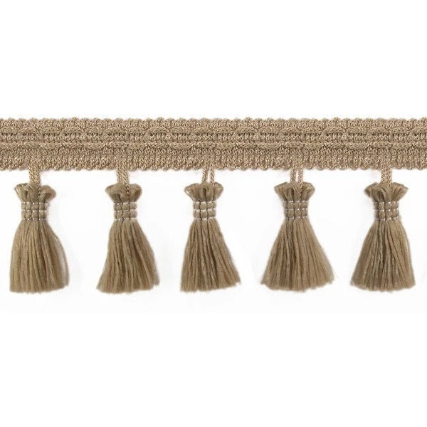 Image of fringe ribbon with tassels 55 mm - gold - available at Charlotte's Fabrics