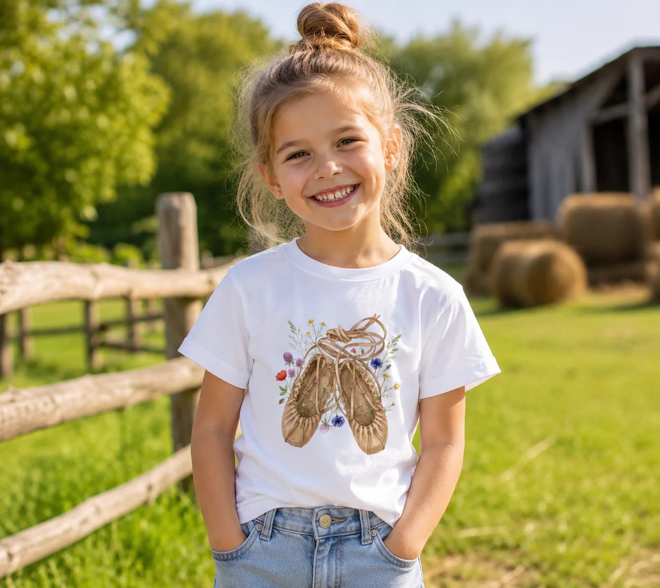 Bild mit Kinder-Baumwoll-T-Shirt „Pastalas“ – erhältlich bei Šarlotes audumi