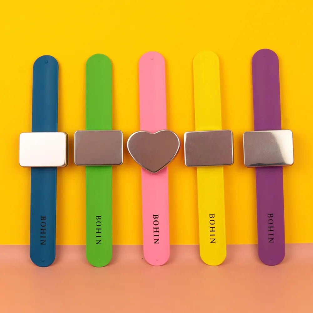 Image of BOHIN magnetic bracelet for needles and pins – pink – available online at Šarlotes audumi