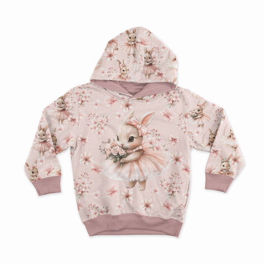 Image of loop-knit panel - ballerina bunny in flowers 250 g/m² | Design - 15 – available from Šarlotes audumi