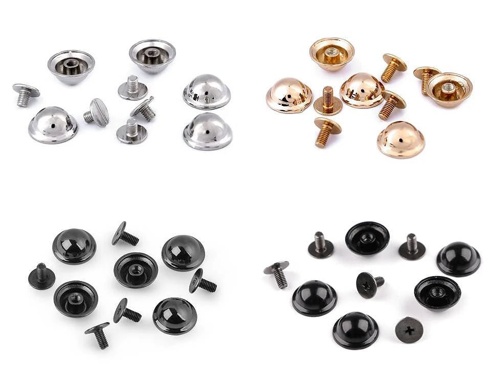 Rivets décoratifs à vis / pieds de sac Ø13 mm (lot de 5 pièces) - doré