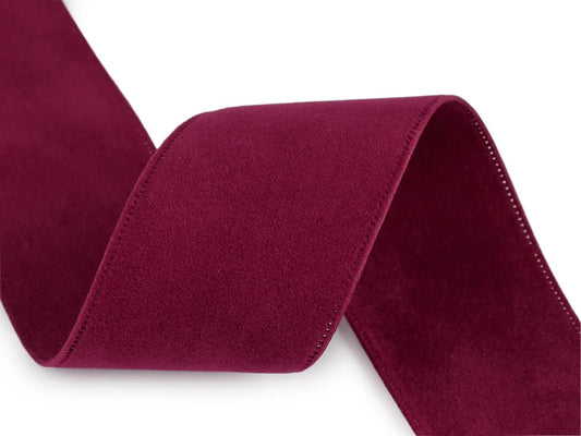 Image of double-sided velvet ribbon, 40 mm – available online at Šarlotes audumi