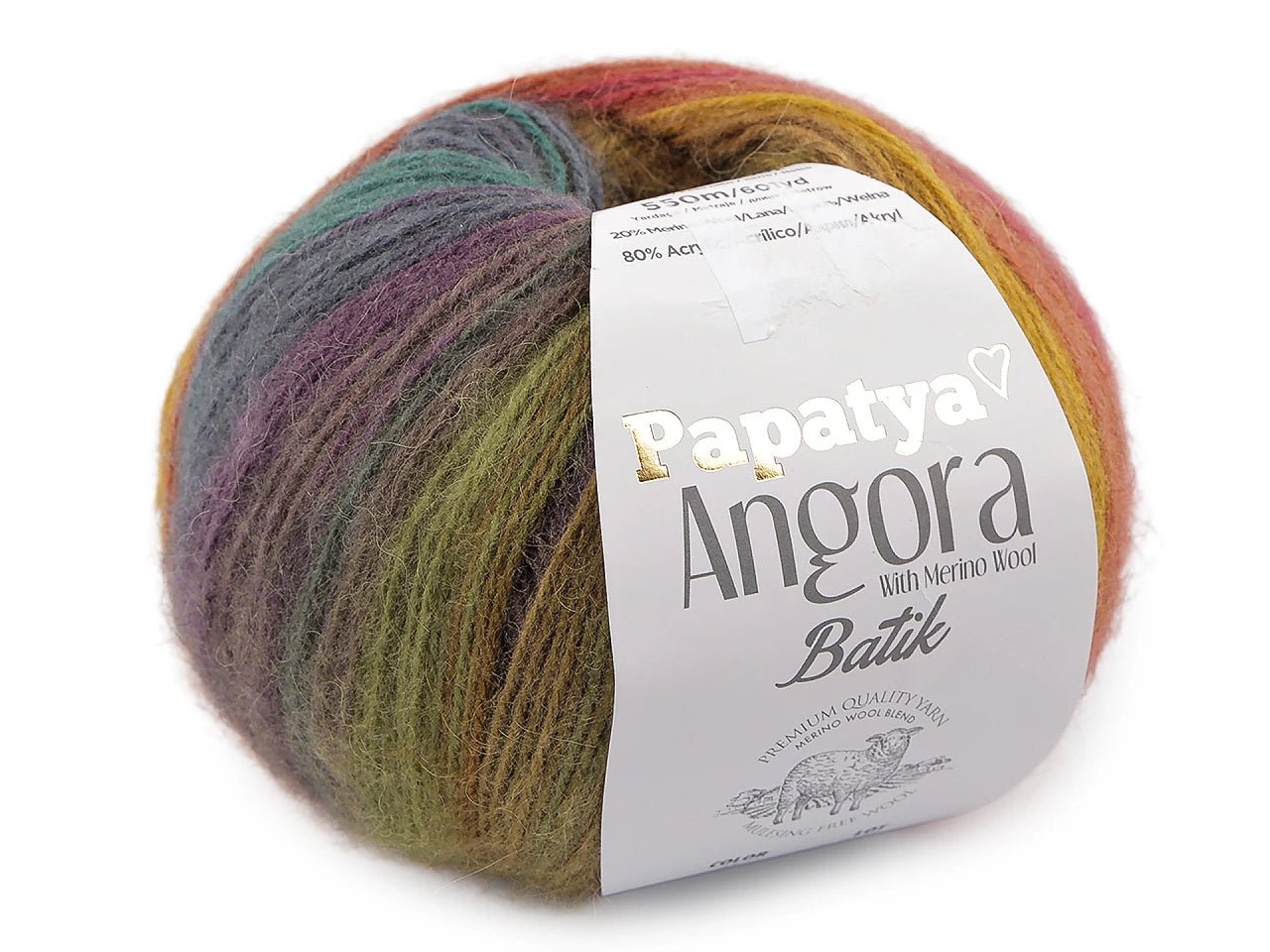 Image of Papatya Angora Batik yarn 100g / 550m – available at Šarlotes audumi