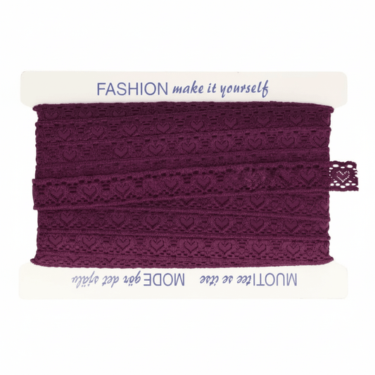 Image of elastic polyamide lace - 2.5 cm purple – available at Šarlotes audumi