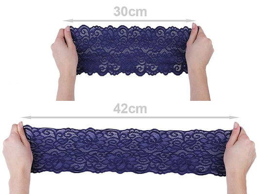 Elastische Polyester-Spitze-15 cm-royalblau