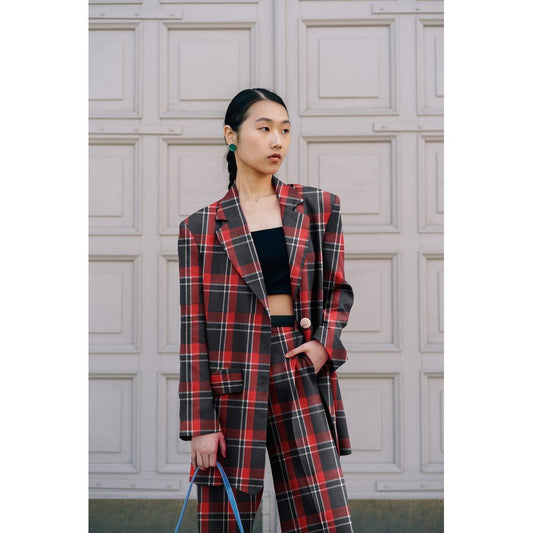 Flannel - red with black 260 g/m²