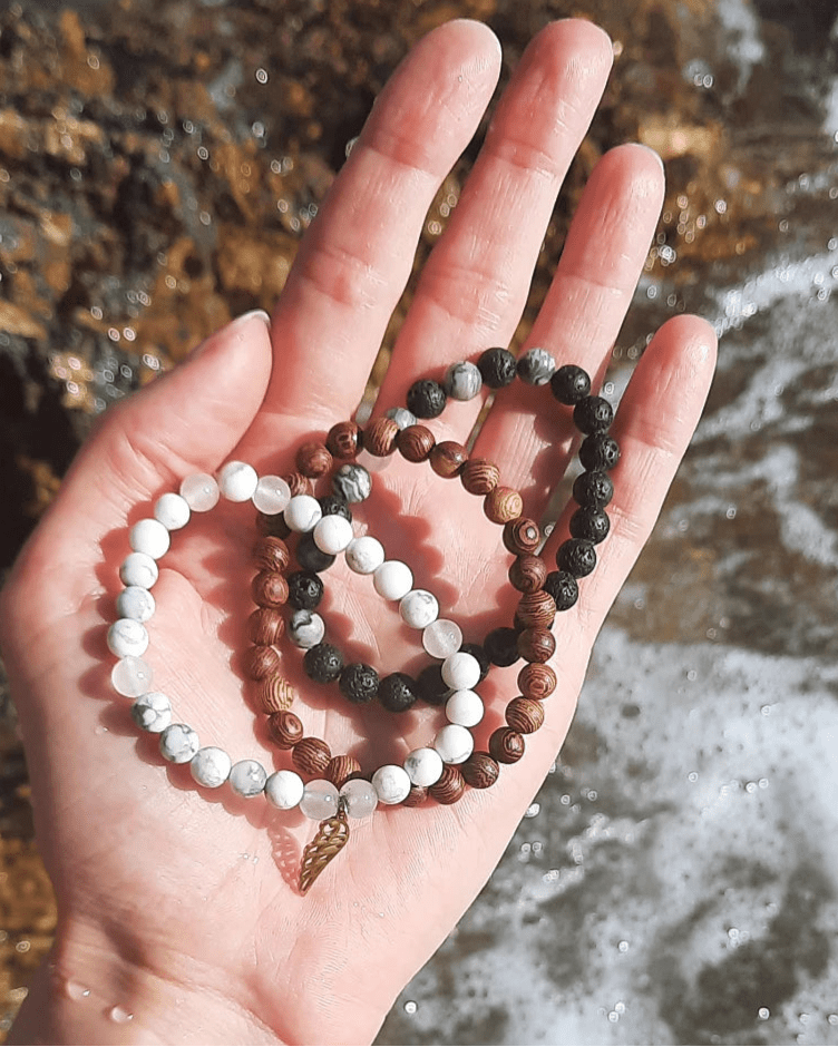 Perles de howlite / perles de pierres fines| Ø6 mm| 10 pcs.