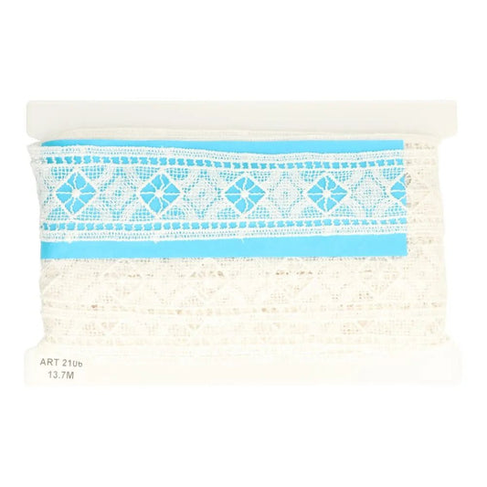 Embroidered lace - 6 cm white