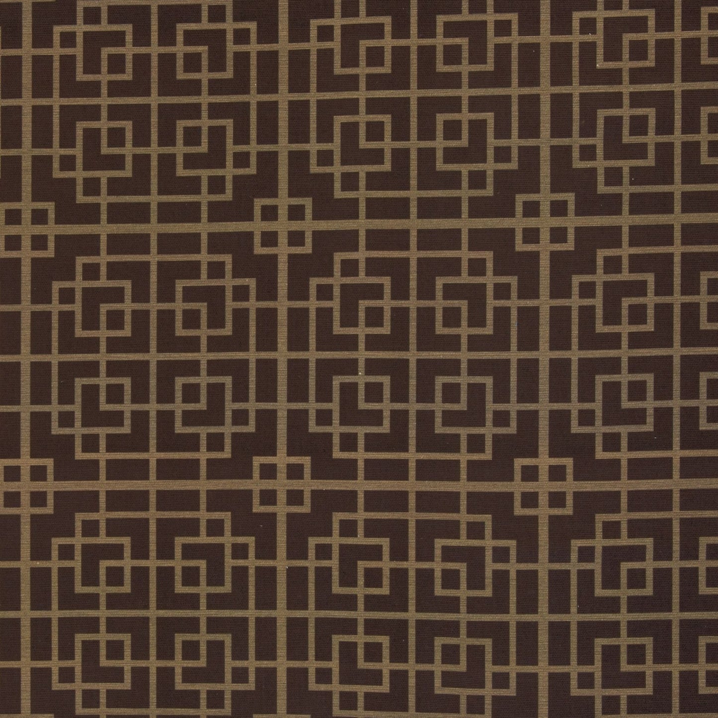Tissu en toile - motif géométrique sur fond marron 220 g/m²