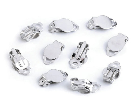 Attaches pour boucles d’oreilles 10×18 mm, couleur platine, 10 pièces.