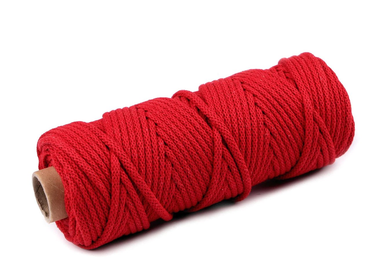 Image of cotton cord 5mm - red (10 m roll) – available at Šarlotes audumi