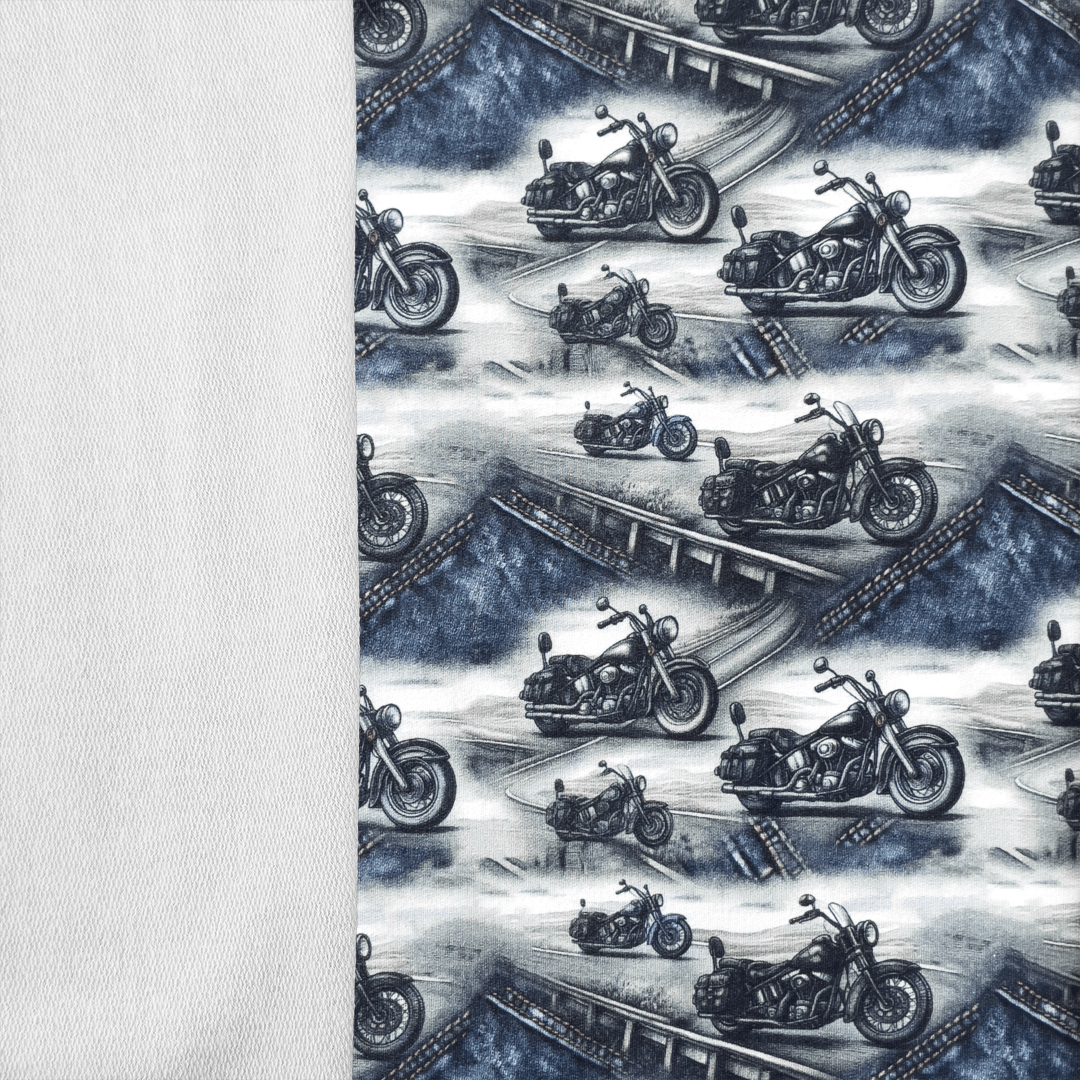 Jersey bouclette en coton - motos 260 g/m²