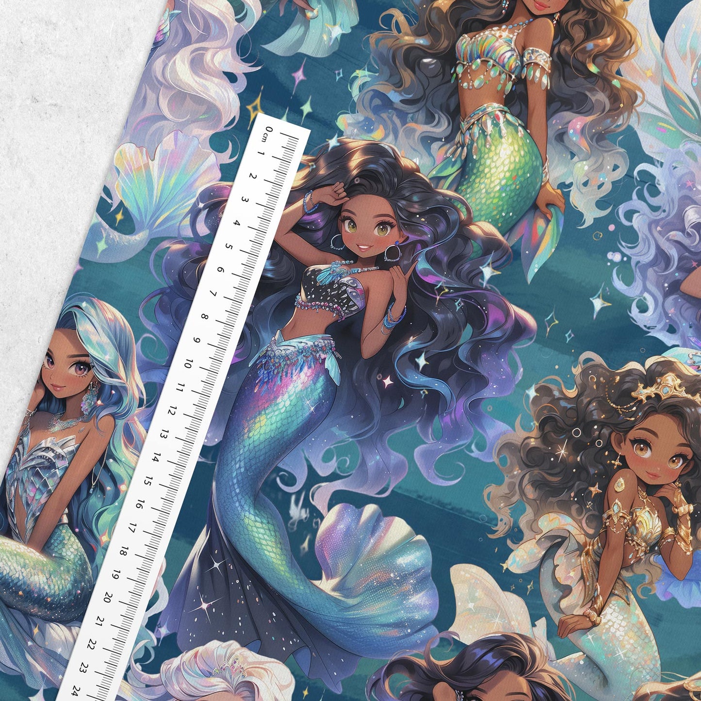 Cotton loop knit - mermaids 260 g/m²