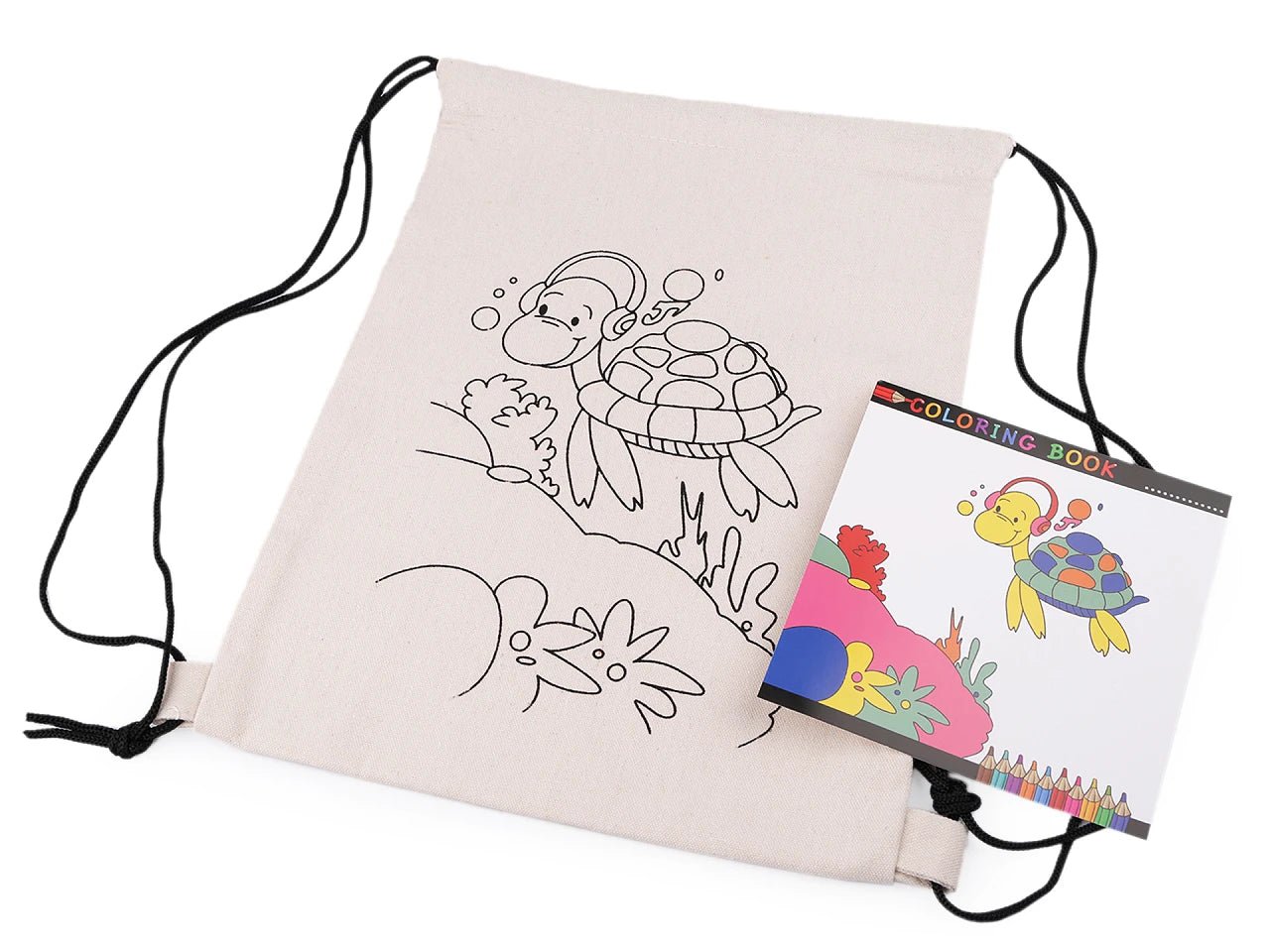 Cotton bag with coloring picture – turtle