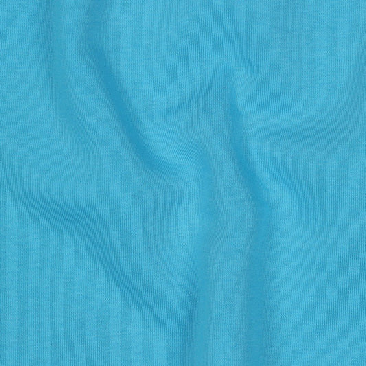 Kokvilnas siltināta trikotāža - tirkīzzila 285 g/m²