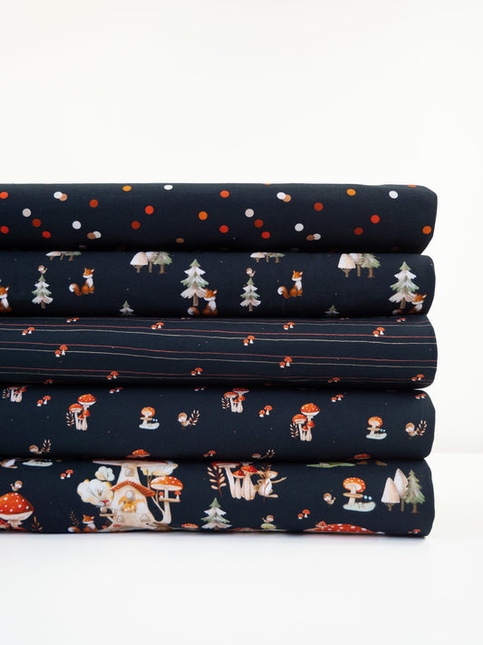 Cotton jersey - mushrooms 200 g/m²