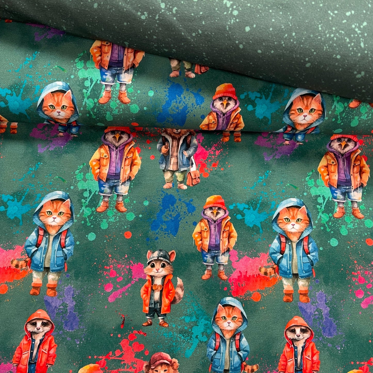 Cotton jersey - stylish animals 200 g/m²