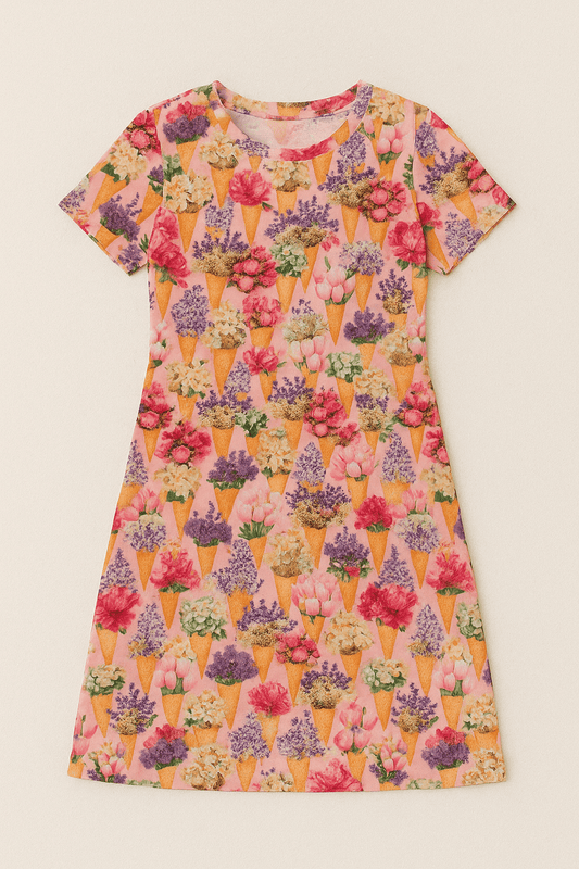 Cotton jersey knit - blooming ice creams 200 g/m²